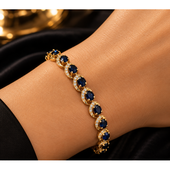 Pre Owned 18ct Sapphire and Diamond Bracelet ZC181